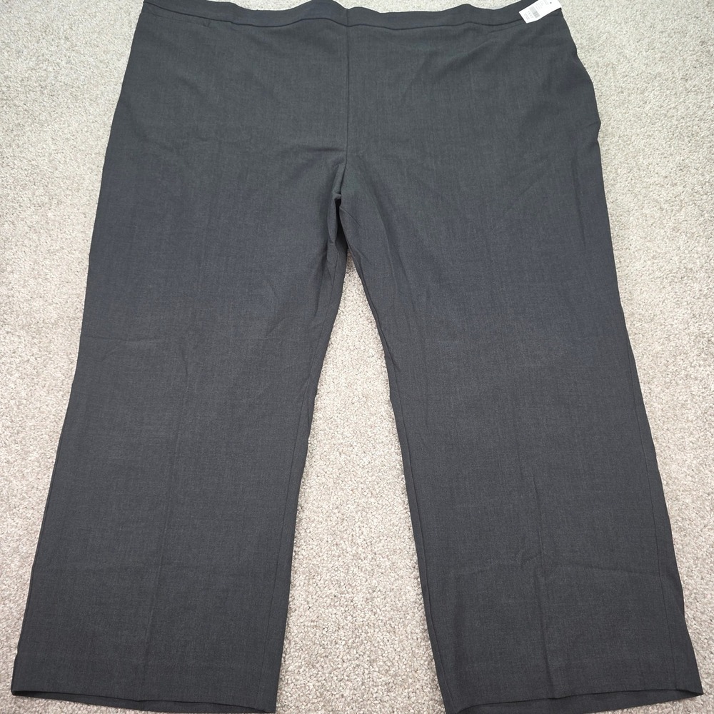 Catherines Refined Gray Dress Pants Plus Size 5XWP 34/36WP Stretch Flat Front